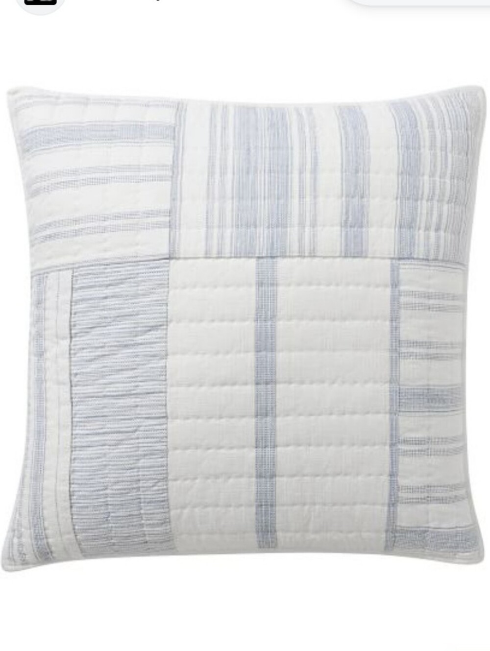 Pottery Barn Hawthorn Handcrafted Patchwork EURO Sham Ser Of 2 NWT